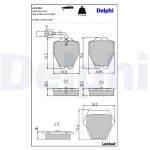 DELPHI Piduriklotsi komplekt,  ketaspidur LP1703