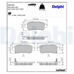 DELPHI Piduriklotsi komplekt,  ketaspidur LP1710