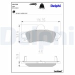DELPHI Piduriklotsi komplekt,  ketaspidur LP1725