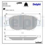 DELPHI Piduriklotsi komplekt,  ketaspidur LP1738