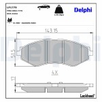 DELPHI Piduriklotsi komplekt,  ketaspidur LP1779