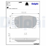 DELPHI Piduriklotsi komplekt,  ketaspidur LP1784