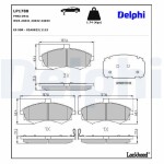 DELPHI Piduriklotsi komplekt,  ketaspidur LP1788
