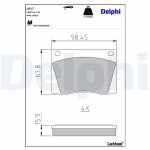 DELPHI Piduriklotsi komplekt,  ketaspidur LP17