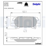 DELPHI  Piduriklotsi komplekt,ketaspidur LP1820