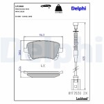 DELPHI Piduriklotsi komplekt,  ketaspidur LP1860