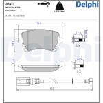 DELPHI Piduriklotsi komplekt, ketaspidur LP1911