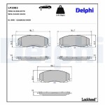 DELPHI Piduriklotsi komplekt,  ketaspidur LP2082