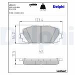 DELPHI Piduriklotsi komplekt,  ketaspidur LP2123