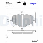 DELPHI Piduriklotsi komplekt,  ketaspidur LP2129