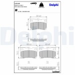 DELPHI Piduriklotsi komplekt,  ketaspidur LP2130