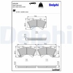 DELPHI Piduriklotsi komplekt,  ketaspidur LP2134