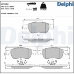 DELPHI Piduriklotsi komplekt,  ketaspidur LP2152