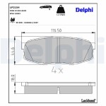 DELPHI Piduriklotsi komplekt,  ketaspidur LP2154