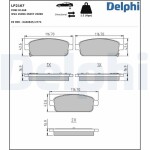 DELPHI Piduriklotsi komplekt,  ketaspidur LP2167