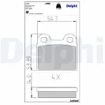 DELPHI Piduriklotsi komplekt,  ketaspidur LP21