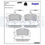 DELPHI Piduriklotsi komplekt,  ketaspidur LP2282