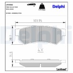 DELPHI Piduriklotsi komplekt,  ketaspidur LP2502