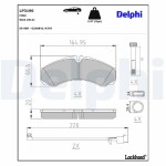 DELPHI Piduriklotsi komplekt,  ketaspidur LP3190