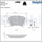 DELPHI Piduriklotsi komplekt,  ketaspidur LP3247