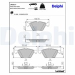 DELPHI Piduriklotsi komplekt,  ketaspidur LP3517