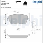 DELPHI  Piduriklotsi komplekt,ketaspidur LP3551