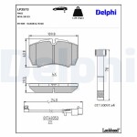 DELPHI Piduriklotsi komplekt,  ketaspidur LP3573