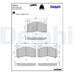 DELPHI Piduriklotsi komplekt,  ketaspidur LP3575