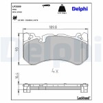 DELPHI Piduriklotsi komplekt,  ketaspidur LP3589