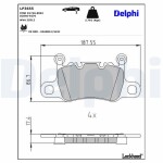 DELPHI Piduriklotsi komplekt,  ketaspidur LP3655