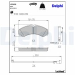 DELPHI Piduriklotsi komplekt,  ketaspidur LP3658