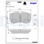 DELPHI Piduriklotsi komplekt,  ketaspidur LP3686