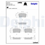 DELPHI Piduriklotsi komplekt,  ketaspidur LP3737