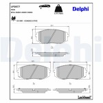 DELPHI Piduriklotsi komplekt,  ketaspidur LP3877