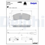 DELPHI Piduriklotsi komplekt,  ketaspidur LP3886