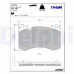 DELPHI Комплект тормозных колодок,  дисковый тормоз LP3900