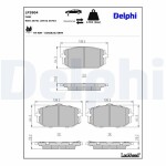 DELPHI Piduriklotsi komplekt,  ketaspidur LP3904