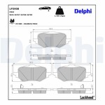 DELPHI Комплект тормозных колодок,  дисковый тормоз LP3908