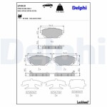 DELPHI Piduriklotsi komplekt,  ketaseisupidur LP3919