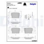 DELPHI Piduriklotsi komplekt,  ketaspidur LP4040
