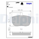 DELPHI Piduriklotsi komplekt,  ketaspidur LP41