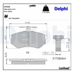 DELPHI Piduriklotsi komplekt,  ketaspidur LP424