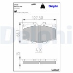DELPHI Piduriklotsi komplekt,  ketaspidur LP448