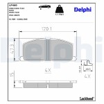 DELPHI Piduriklotsi komplekt,  ketaspidur LP460