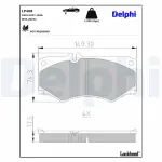 DELPHI  Комплект тормозных колодок, дисковый тормоз LP468