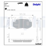 DELPHI  Комплект тормозных колодок, дисковый тормоз LP491