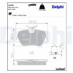 DELPHI Piduriklotsi komplekt,  ketaspidur LP499