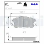 DELPHI  Комплект тормозных колодок, дисковый тормоз LP509