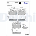 DELPHI Piduriklotsi komplekt,  ketaspidur LP536