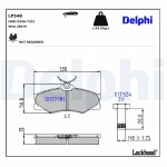 DELPHI Piduriklotsi komplekt,  ketaspidur LP548